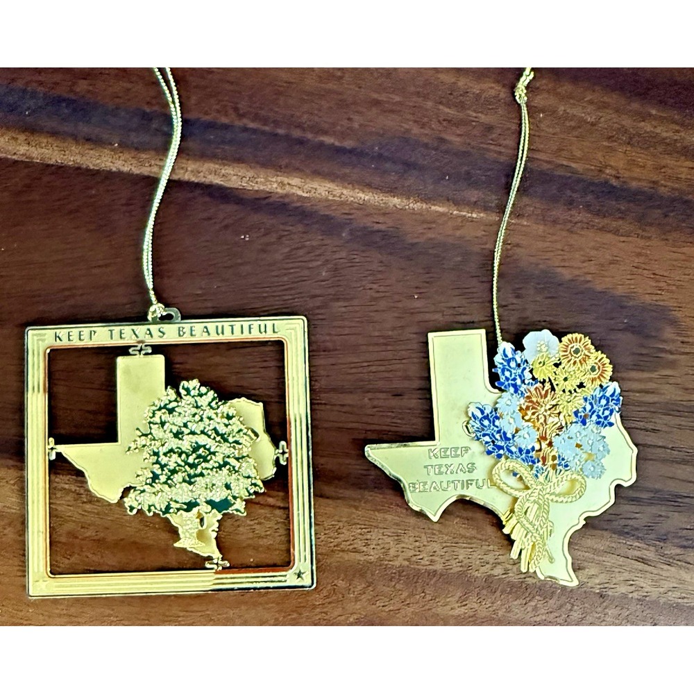 Keep Texas Beautiful Texas Christmas Ornaments Lot of 2 2005/2007 USA F/W